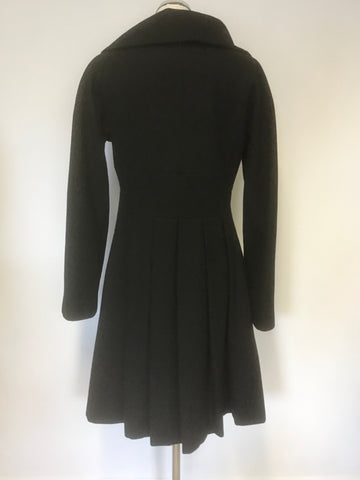 NINE WEST WOOL BLEND FIT & FLARE KNEE LENGTH COAT SIZE 8 UK SIZE 12