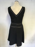 REISS NELLY BLACK FIT & FLARE DRESS SIZE 10