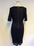BRAND NEW TWIGGY FOR MARKS & SPENCER BLACK LACE SHORT SLEEVE PENCIL DRESS SIZE 12