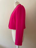HOBBS PINK EDGE TO EDGE LONG SLEEVE CROP JACKET SIZE 12