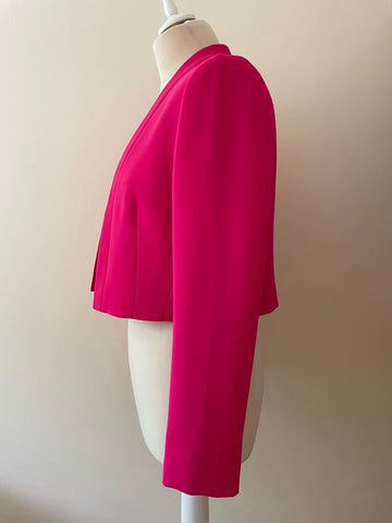 HOBBS PINK EDGE TO EDGE LONG SLEEVE CROP JACKET SIZE 12