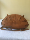 RALPH LAUREN TAN LEATHER SHOULDER BAG WITH CROSS BODY STRAP