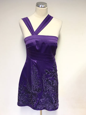 KAREN MILLEN PURPLE EMBROIDERED SPECIAL OCCASION DRESS SIDE 10
