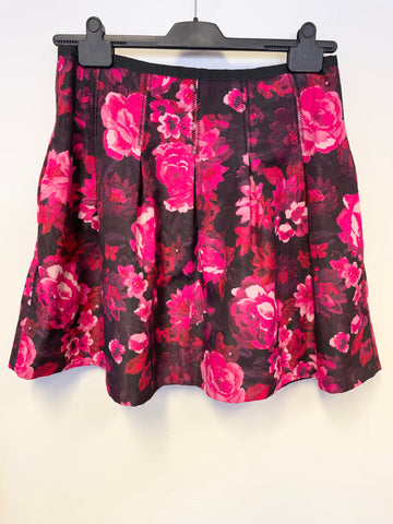 BRAND NEW GAP RED & BLACK FLORAL PRINT FLARED SKIRT SIZE UK 12