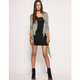 ALL SAINTS LIGHT GREY TAVARA DRAPED WATERFALL CARDIGAN SIZE 8