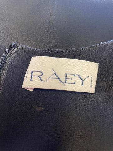 RAEY BLACK SILK SLEEVELESS MIDI DRESS SIZE 8