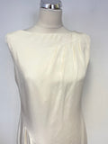 LK BENNETT IVORY SILK SLEEVELESS SHEATH DRESS SIZE 10