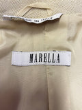 MARELLA CREAM WOOL BLEND TAILORED SKIRT SUIT SIZE 10