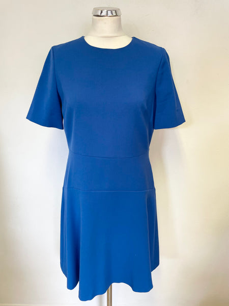 HOBBS BLUE SHORT SLEEVED FIT & FLARE DRESS SIZE 14