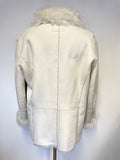 PER UNA IVORY FAUX SHEEPSKIN FUR LINED JACKET SIZE L