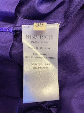 BRAND NEW NINA RICCI PURPLE LACE SILK LINED PENCIL SKIRT SIZE 38 UK 8/10