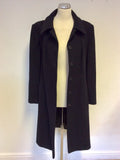 HOBBS BLACK WOOL & CASHMERE BLEND COAT SIZE 16