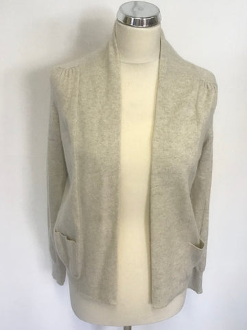 MARKS & SPENCER LIGHT GREY CASHMERE CARDIGAN SIZE 12