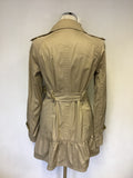JUICY COUTURE BEIGE COTTON  BELTED TRENCH COAT/ MAC  SIZE S