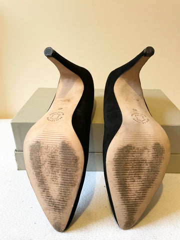 DANIEL BLACK SUEDE LEATHER SOLE HEELS SIZE 7/40
