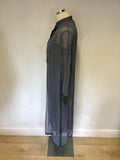 NITYA GREY SILK TRIM DUSTER COAT & LONG TUNIC TOP SIZE 12