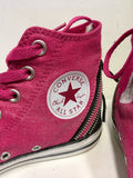 CONVERSE ALL STAR PINK ZIP TRIMS HIGH TOP PLIMSOLS SIZE 5.5/38.5