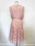 PHASE EIGHT PINK LACE SLEEVELESS TIE BELT SPECIAL OCCASION DRESS SIZE 16