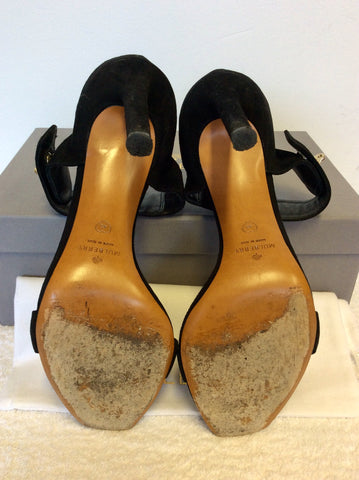 MULBERRY BLACK SUEDE WILLOW HIGH HEEL SANDALS SIZE 7/40