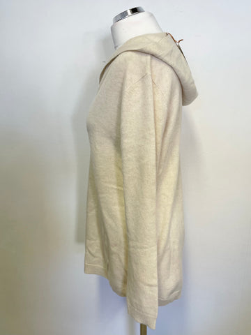 BRAND NEW CYNTHIA ROWLEY CREAM 100% CASHMERE HOODED JUMPER SIZE S