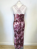 COUNTRY CASUALS MULBERRY & PINK FLORAL PRINT SPECIAL OCCASION DRESS & MATCHING JACKET SIZE 14