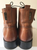 RUSSELL & BROMLEY BROWN LEATHER LACE UP ANKLE BOOTS SIZE 6.5/39.5