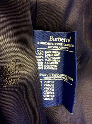 BURBERRY’S DARK BLUE 100% CASHMERE BELTED COAT SIZE 6