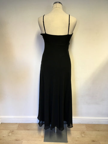 BRAND NEW MARKS & SPENCER AUTOGRAPH BLACK SILK LONG SPECIAL OCCASION DRESS SIZE 10