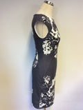 PHASE EIGHT ANALISE GREY FLORAL PRINT PENCIL DRESS SIZE 16