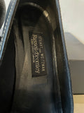 STUART WEITZMAN FOR RUSSELL & BROMLEY BLACK LEATHER BUCKLE TRIM HEELS SIZE 7.5/41