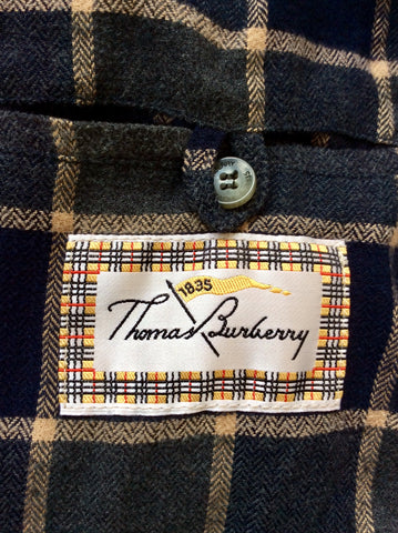 THOMAS BURBERRY DARK GREEN WOOL & CASHMERE ZIP UP JACKET SIZE XL