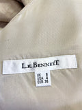 LK BENNETT BEIGE LINEN & CREAM LACE TRIM SLEEVELESS SHIFT DRESS SIZE 8/10