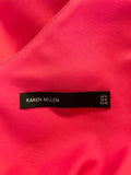 KAREN MILLEN HOT PINK COLD SHOULDER STRAP PENCIL DRESS SIZE 14