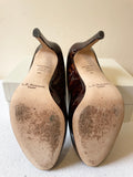 LK BENNETT SLEDGE BROWN TORTOISE SHELL PATENT LEATHER HEELS SIZE 7/40