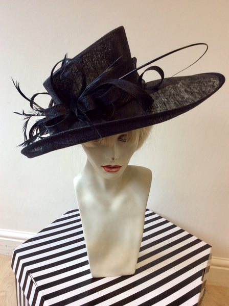 BRAND NEW MAX & ELLIE NAVY BLUE COIL & FEATHER TRIM  FORMAL HAT