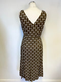 BODEN WHITE & BROWN SPOT SLEEVELESS COTTON A LINE DRESS SIZE 10R