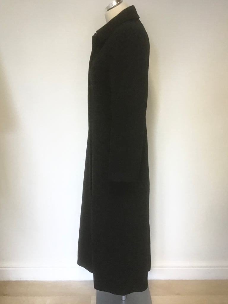 AUSTIN REED BLACK VIRGIN WOOl & CASHMERE BEND FULL LENGTH COAT SIZE 10 ...