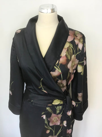 TED BAKER NAVY BLUE FLORAL KENSIDY ARBORETUM PYJAMA JUMPSUIT SIZE 2 UK 10/12