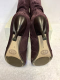 CLARKS PLUM SUEDE LEATHER LINED KNEE LENGTH BOOTS SIZE 6/39