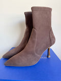 BRAND NEW IN BOX STUART WEITZMAN TAUPE SUEDE & GOLD HEEL ANKLE BOOTS SIZE 6/39