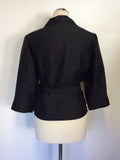 HOBBS BLACK SILK WRAP AROUND SHIRT SIZE 12