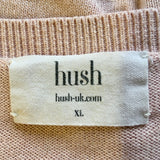 BRAND NEW HUSH “ LOVES SAVES THE DAY” PALE PINK COTTON BLEND JUMPER SIZE XL
