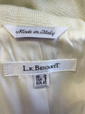 LK BENNETT CREAM DOUBLE BREASTED COTTON FITTED COAT SIZE 12