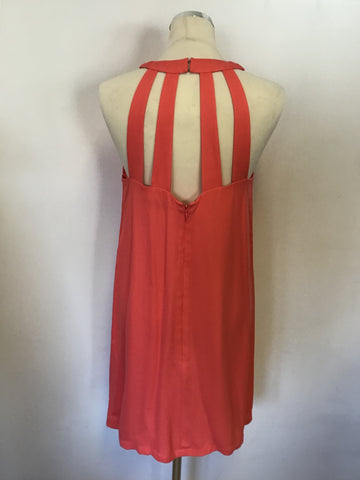 FRENCH CONNECTION CORAL OPEN STRAPPY BACK SHIFT DRESS SIZE 12