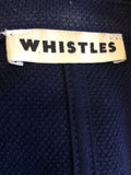 WHISTLES DARK BLUE COTTON JACKET SIZE 10