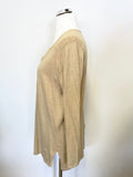 EAST CAMEL LINEN & COTTON BLEND LONG SLEEVE JUMPER & MATCHING CARDIGAN SIZE XL