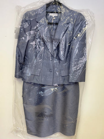 BRAND NEW HOBBS INVITATION BELLA DELPHINIUM BLUE LACE TRIM DRESS & JACKET SUIT SIZE 14