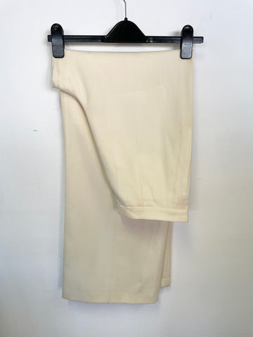 BRAND NEW LAURA ASHLEY DEAUVILLE CREAM WOOL WIDE LEG TROUSERS SIZE 14