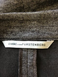 DIANE VON FURSTENBERG BROWN MARL BOYFRIEND JACKET SIZE UK 12