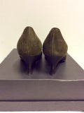 LORBAC BROWN SUEDE & PATENT LEATHER HEELS SIZE 7/40